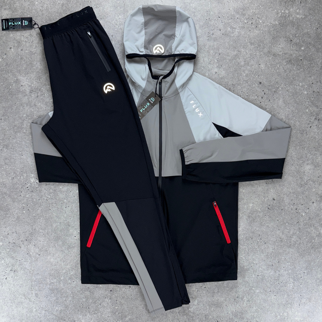 Flux Performance Versatility Tracksuit Set 'Black/Grey/Red'