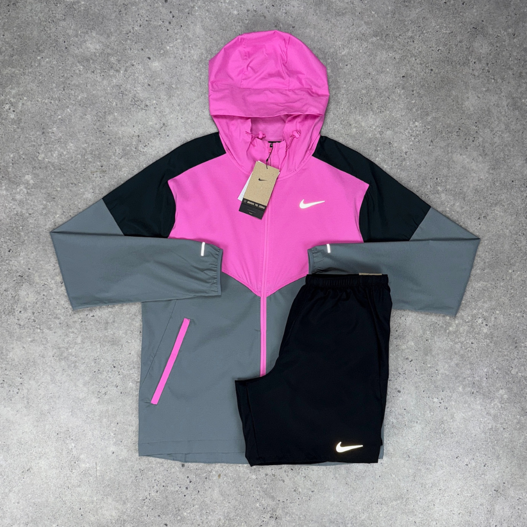 Nike windrunner short set 'pink/black'
