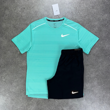 Nike miler 1.0 'hyper turquoise/black' set
