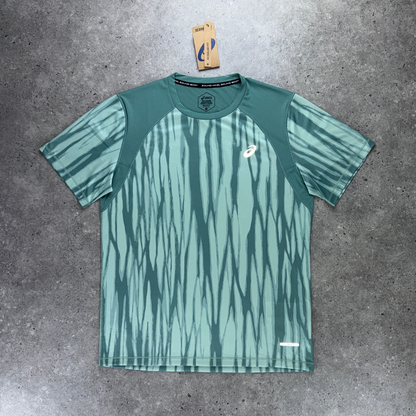 asics all over print t-shirt 'teal' set