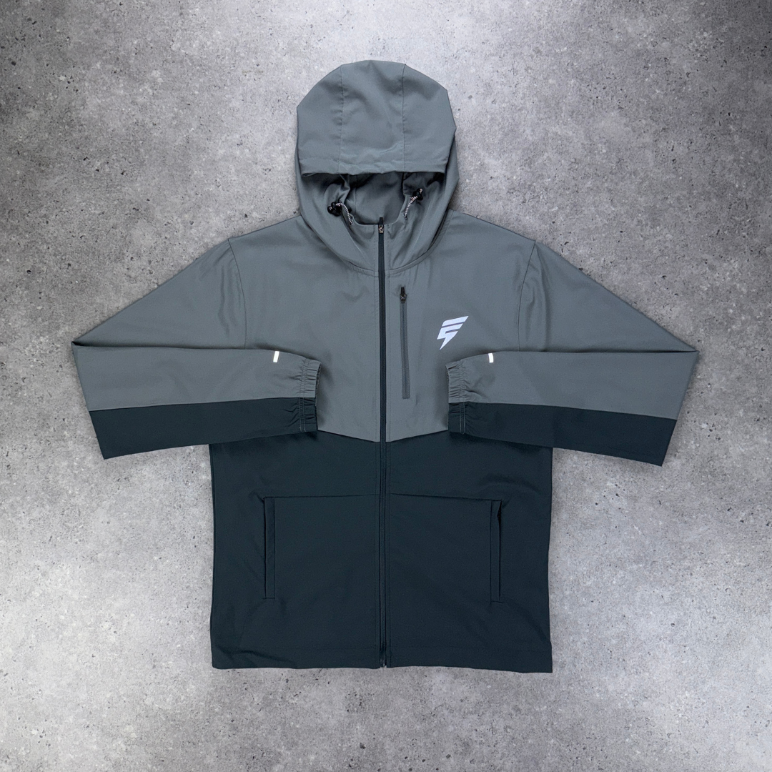 Elude track jacket 'coal/light grey'