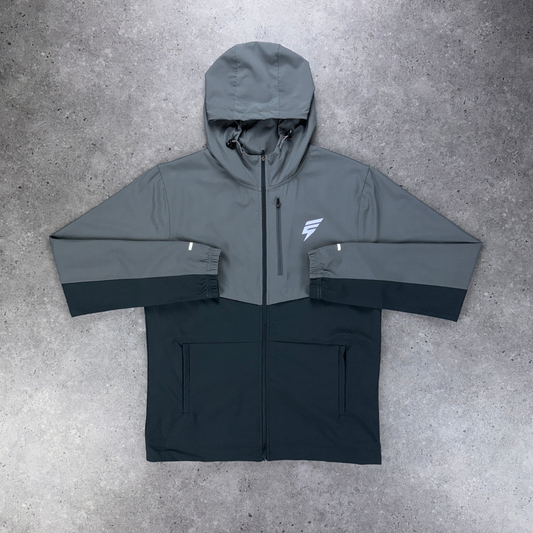 Elude track jacket 'coal/light grey'