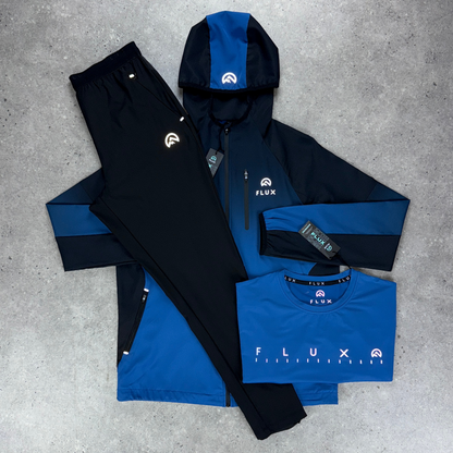 Flux Gradient Performance Tracksuit Tri-Set 'Black/Cobalt'