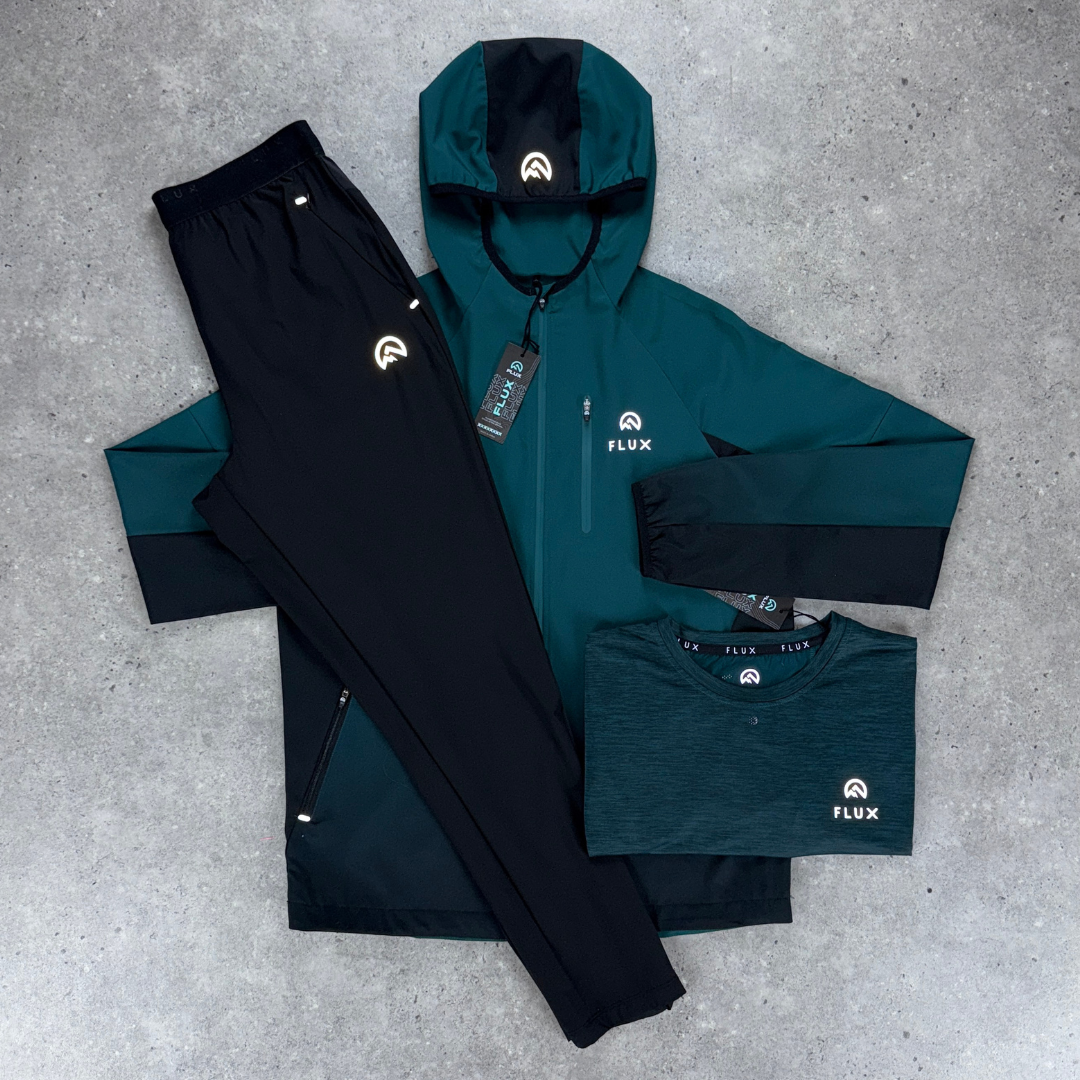 Flux Gradient Performance Tracksuit Tri-Set 'Jungle Green/Black'