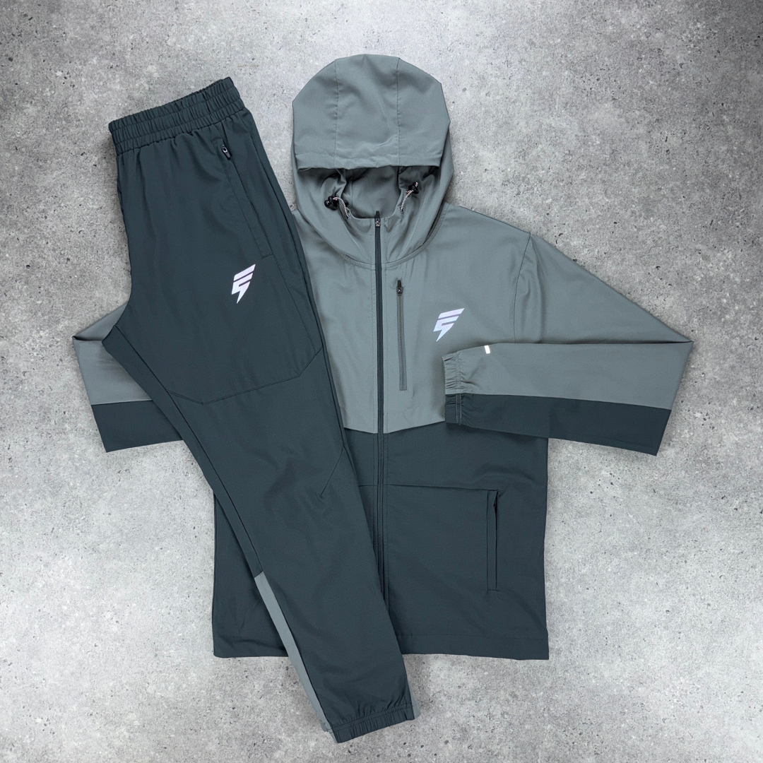 Elude track tracksuit set 'light grey/coal'