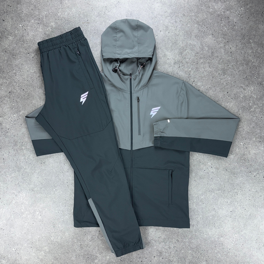 Elude track tracksuit set 'light grey/coal'