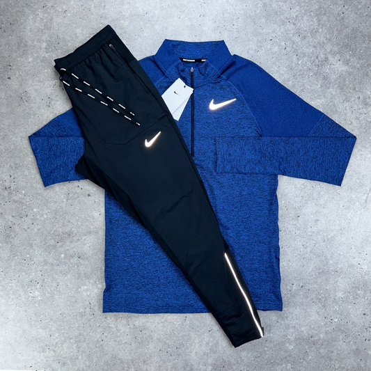 Nike 1/4 zip pant set 'blue/black'