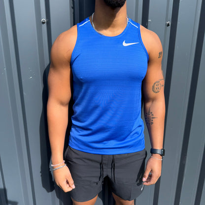nike miler vest flex short set 'royal blue/black'