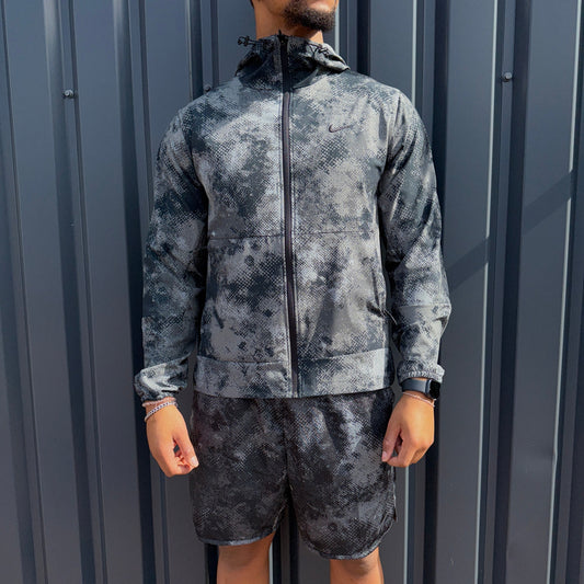 Nike unlimited jacket short set 'black camo'