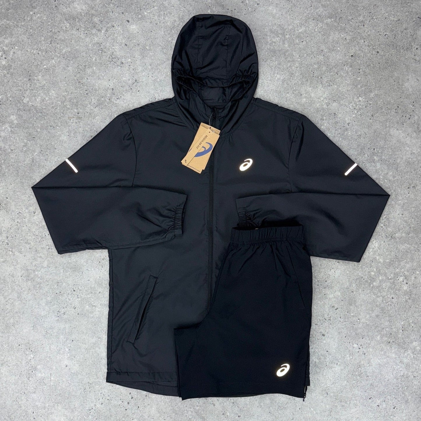 Asics icon run jacket set 'black'