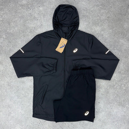 Asics icon run jacket set 'black'