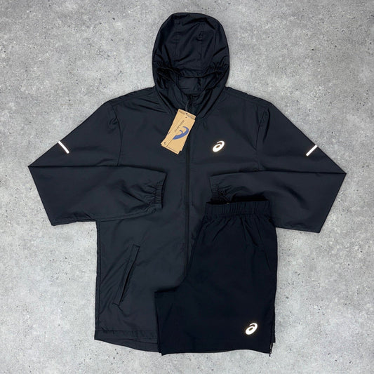 Asics icon run jacket set 'black'