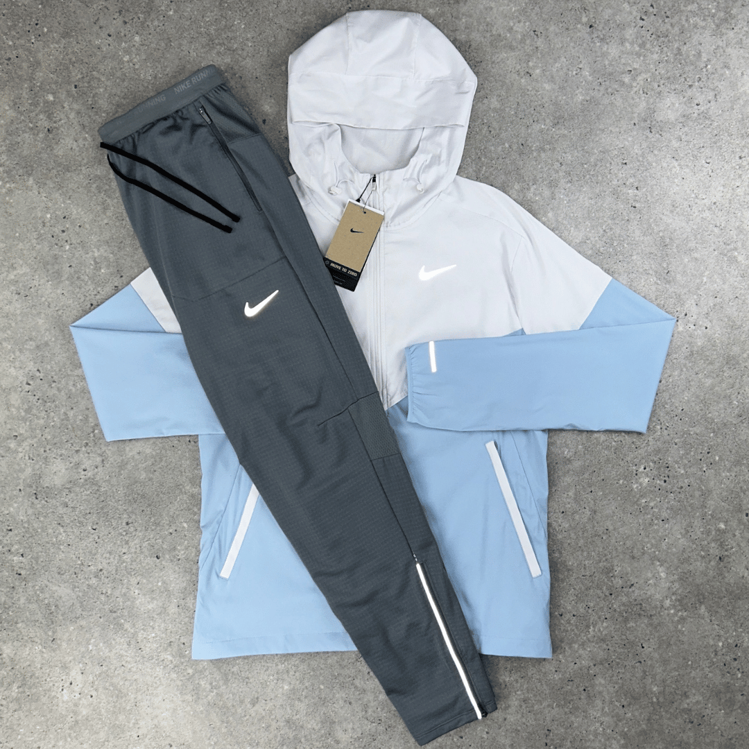 nike windrunner 'light armoury/grey' set