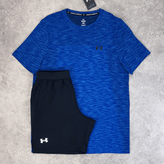 under armour seamless t shirt set 'blue/black'