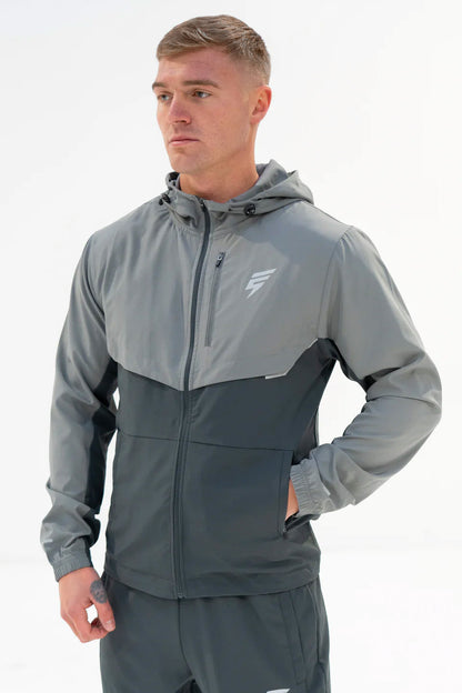 Elude track jacket 'coal/light grey'