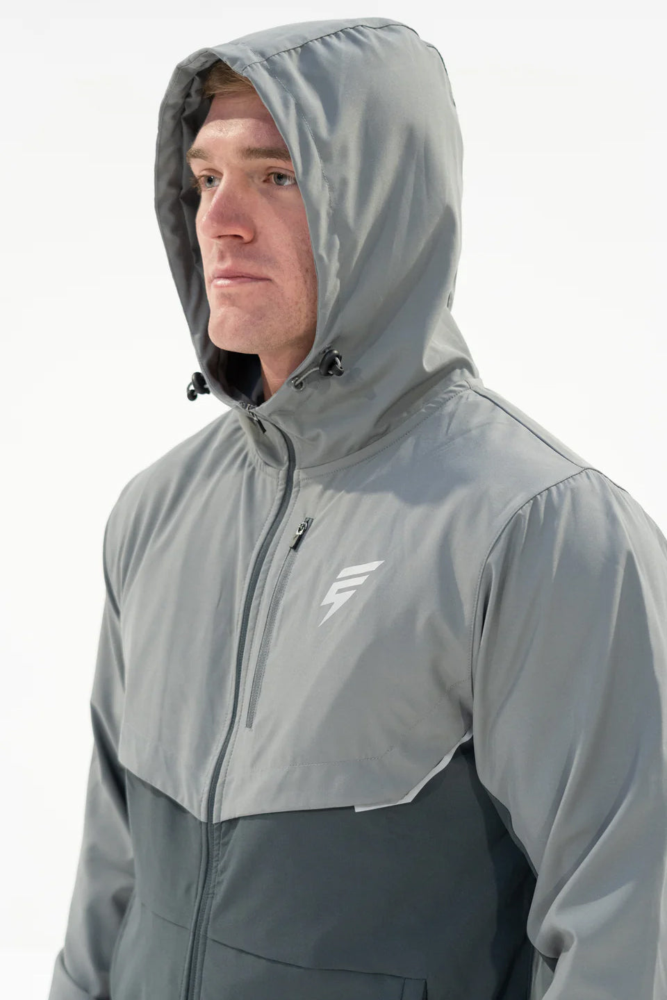 Elude track jacket 'coal/light grey'