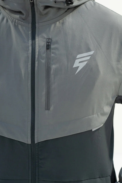 Elude track jacket 'coal/light grey'