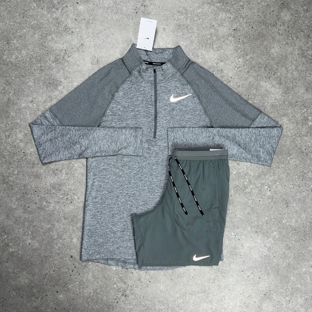 Nike 1/4 zip short set 'grey'