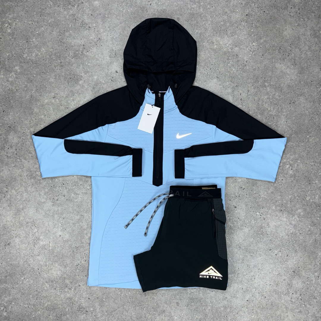 Nike performance 1/4 zip trail set 'blue/black'