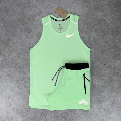 Nike miler vest trail short set 'vapour green'